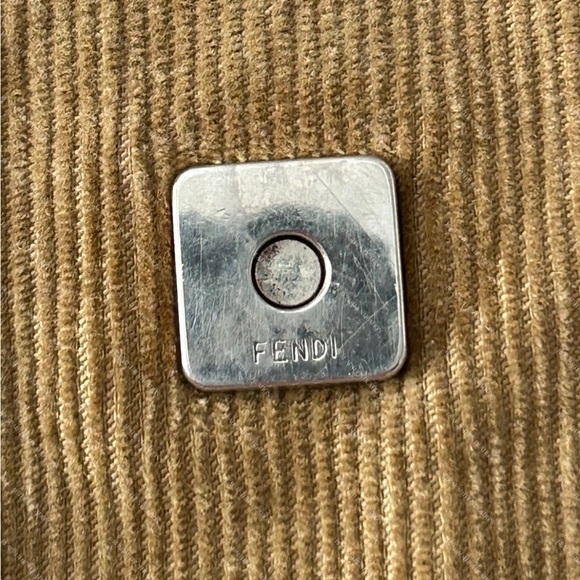 Vintage Fendi Brown Corduroy Baguette Bag - Picture 10 of 16